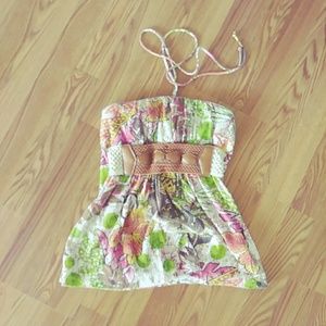 Bongo flowered hulter top size small